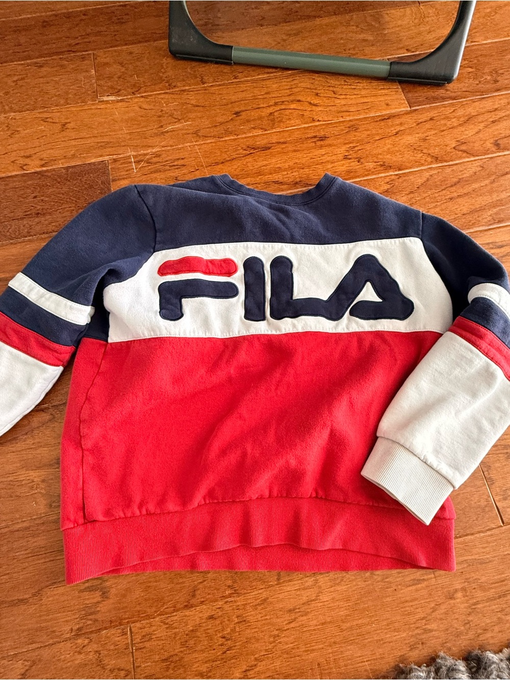 Fila Navy, Red & White Logo Colorblock Sweatshirt